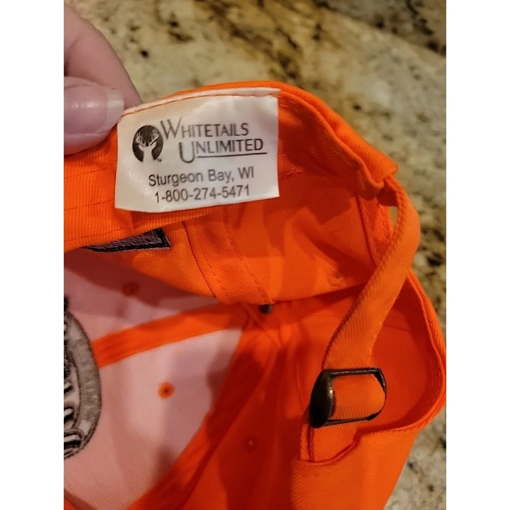 Whitetails Unlimited Adult Cap Hat Blaze Orange Deer Hunting One Size